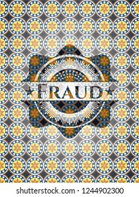 Fraud arabesque emblem. arabic decoration.