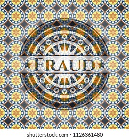 Fraud arabesque emblem background. arabic decoration.