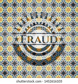 Fraud arabic badge. Arabesque decoration.