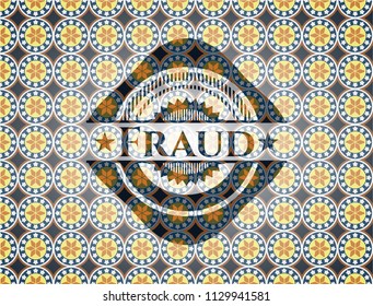 Fraud arabic emblem. Arabesque decoration.