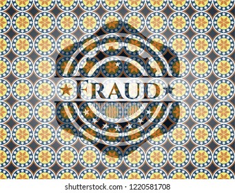Fraud arabic style emblem. Arabesque decoration.