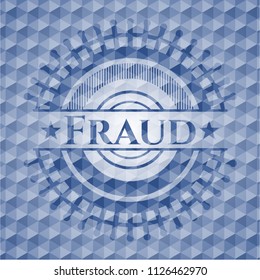 Fraud blue hexagon emblem.