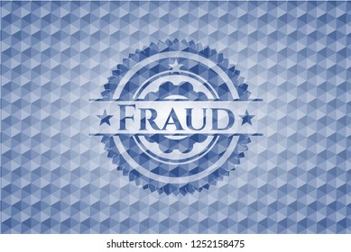 Fraud blue hexagon emblem.