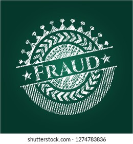 Fraud chalkboard emblem written on a blackboard