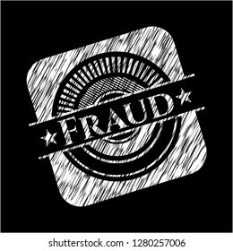 Fraud chalkboard emblem written on a blackboard