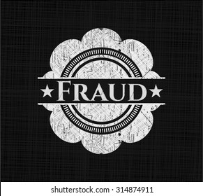 Fraud chalkboard emblem written on a blackboard