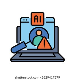 Icono de línea de color de detección de fraude para proyectos digitales e impresos.  Iconos limpios mínimos para App y Sitios web. Iconos modernos y sencillos para UI UX y branding