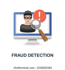 Fraud Detection icon. 3d illustration from fintech industry collection. Creative Fraud Detection 3d icon for web design, templates, infographics and more