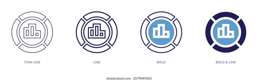 Fraud detection icon in 4 different styles. Thin Line, Line, Bold, and Bold Line. Duotone style. Editable stroke.