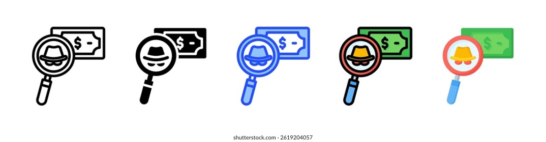Fraud Detection Icon Collection With Multiple Styles