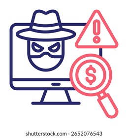 Fraud Detection Icon Color Vector Illustration