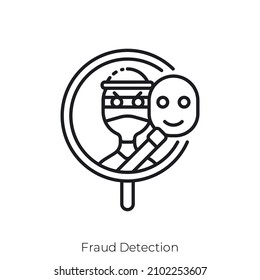 Fraud Detection Icon. Outline Style Icon Design Isolated On White Background