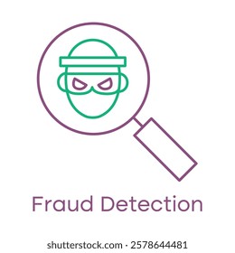 Fraud Detection Icon – Shield with a Magnifying Glass, Representing Security Monitoring