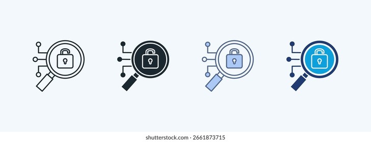 Coleção de Ícones de Vários Estilos da Detecção de Fraudes
