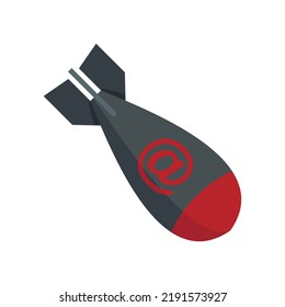 Icono de bomba digital de fraude. Ilustración plana del icono del vector de bomba digital de fraude aislado en fondo blanco