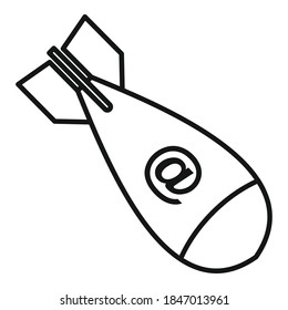 Fraud digital bomb icon. Outline fraud digital bomb vector icon for web design isolated on white background