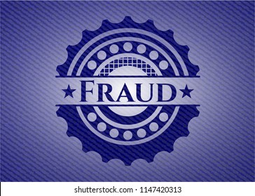 Fraud emblem with denim texture