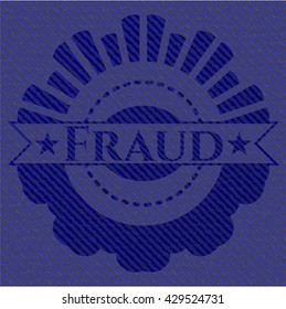 Emblema de fraude con textura jean