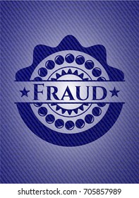 Fraud emblem with jean texture