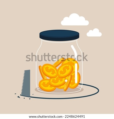 Fraud and failure business. Loan away trap metaphor. Money budget theft and mistake cost steal expensive coin. Finance risk problem.