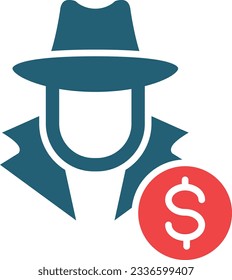 Fraud Glyph Two Color Icon For Personal And Commercial Use.
