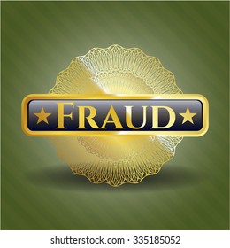 Emblema o placa dorada de fraude
