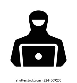 Fraud, hacker, hacks icon. Black vector graphics.