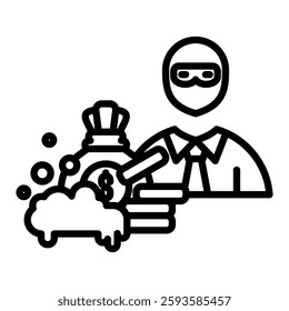 Fraud Icon in Outline Style. Simple Vector Design. Simple Vector Outline Icon