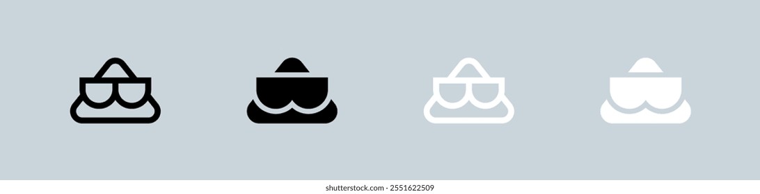 Fraud icon set in black and white. Cyber signs vector illustration.