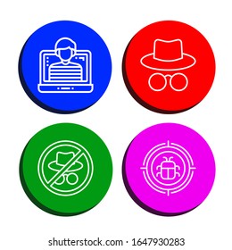 conjunto de iconos de fraude. Colección de iconos de Hacker, Malware