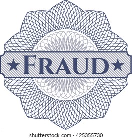 Fraude dentro del emblema o rosette del estilo del dinero