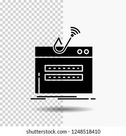 fraud, internet, login, password, theft Glyph Icon on Transparent Background. Black Icon