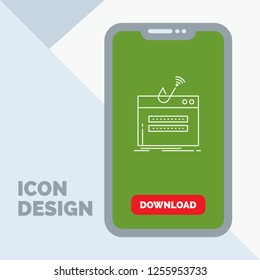 fraud, internet, login, password, theft Line Icon in Mobile for Download Page