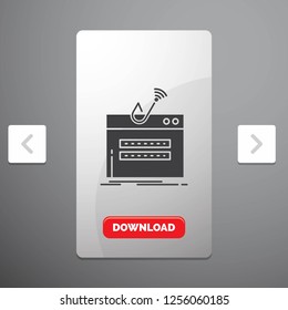 fraud, internet, login, password, theft Glyph Icon in Carousal Pagination Slider Design & Red Download Button