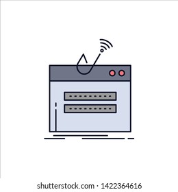 fraud, internet, login, password, theft Flat Color Icon Vector