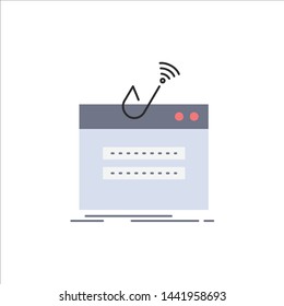 fraud, internet, login, password, theft Flat Color Icon Vector
