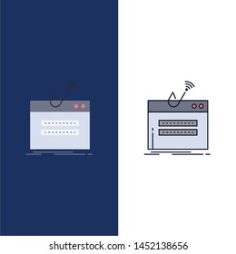 fraud, internet, login, password, theft Flat Color Icon Vector