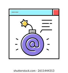 fraud internet problem color icon vector. fraud internet problem sign. isolated symbol illustration
