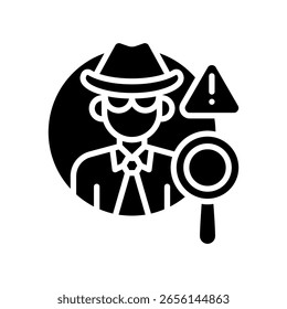 Ilustração do Vetor de Glifos do Ícone de Investigação de Fraude