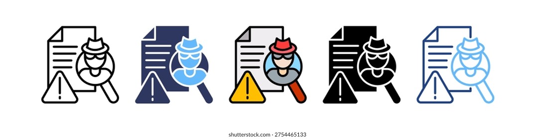Fraud Investigation Icon multiple Vector Illustration