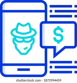 Fraud Money Icon, SMS Frauding Icon, Financial Icon Set, Fraud Detection On The Phone