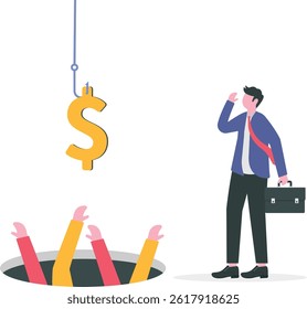 Fraud money, scam investment or ponzi scheme, financial crime, cheating or bait for illegal investing concept,


