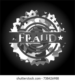 Fraud on grey camo texture