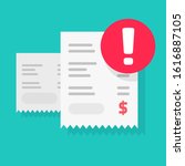 Fraud payment rejected notice, tax debt pay declined caution notification vector flat, unpaid due bill invoice receipt exclamation alert, transaction verification, fine repay bad money transfer