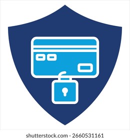 Ilustração do vetor de ícone azul plano de prevenção de fraudes