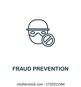 Fraud Prevention Icon From Artificial Intelligence Collection. Simple Line Fraud Prevention Icon For Templates, Web Design And Infographics