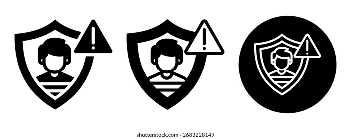 Fraud Prevention Icon Collection Glyph and Mixed Vector Illustration