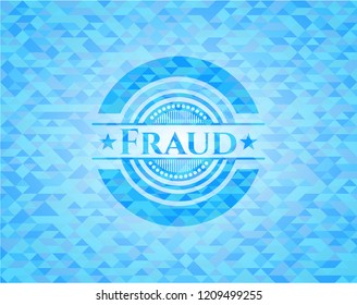 Fraud realistic light blue mosaic emblem