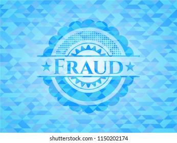 Fraud realistic sky blue mosaic emblem