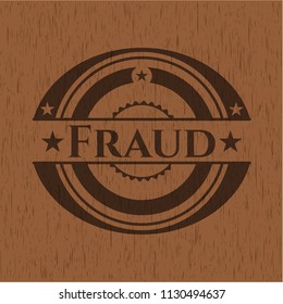 Fraud realistic wooden emblem